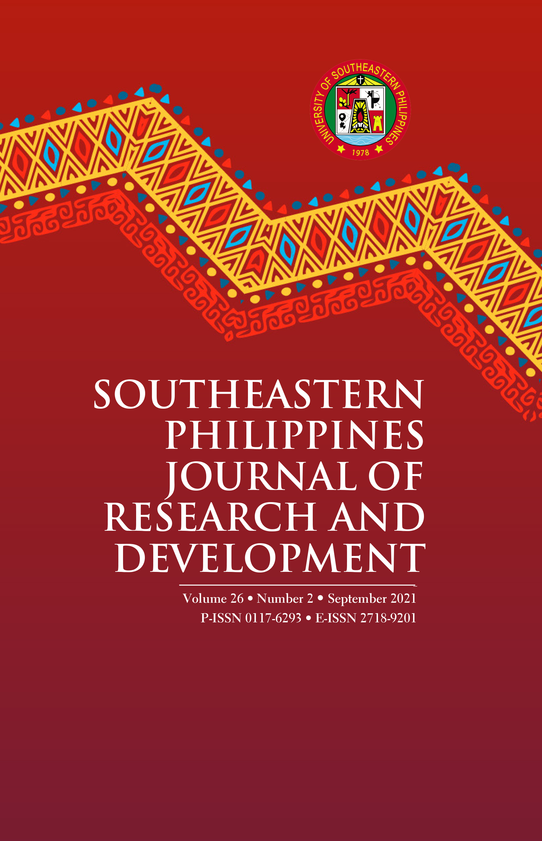 SPJRD Southeastern Philippines Journal of Research and Development Volume 26, Number 1 March 2021 P-ISSN 0117-6293 E-ISSN 2718-9201